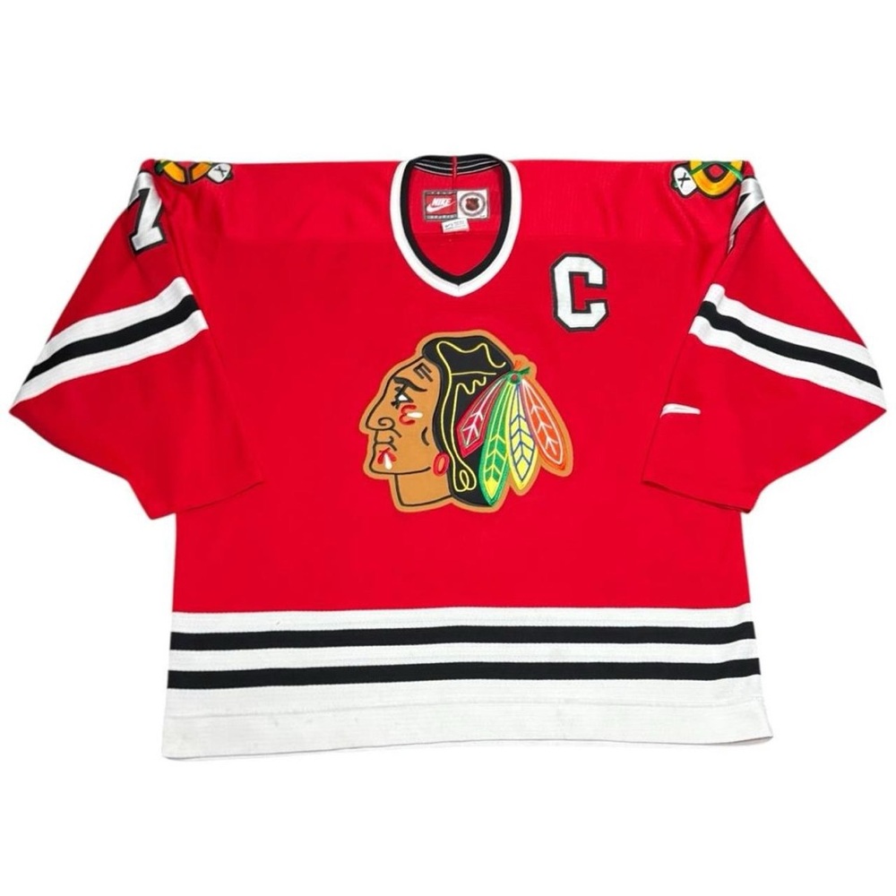 Vintage Chris Chelios Chicago Blackhawks Nike NHL Hockey Jersey Red